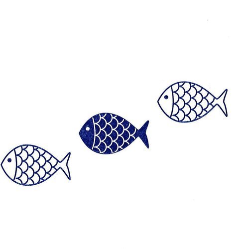 Serviette papier la marche des poissons blanc et bleu