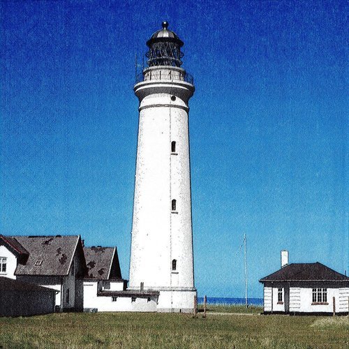 Serviette papier phare de hirtshals fyr maison des gardiens danemark sentinelle de la mer