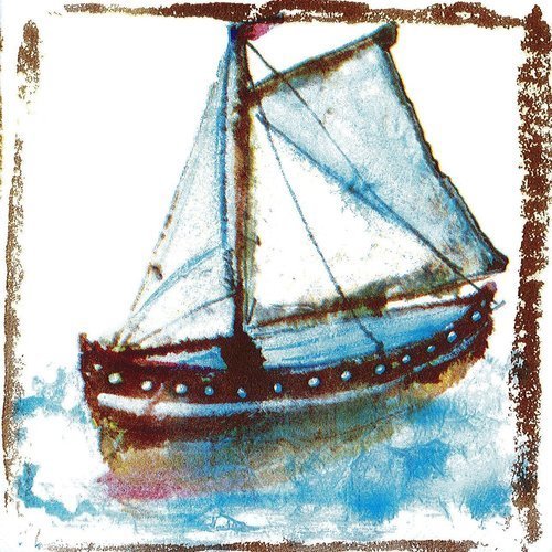 Serviette papier tableau peinture bateau voilier