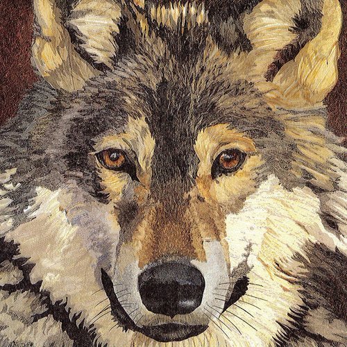 Serviette papier portrait de loup