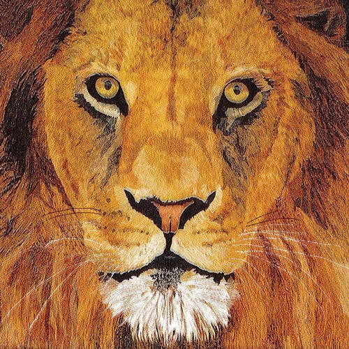 Serviette papier portrait de lion