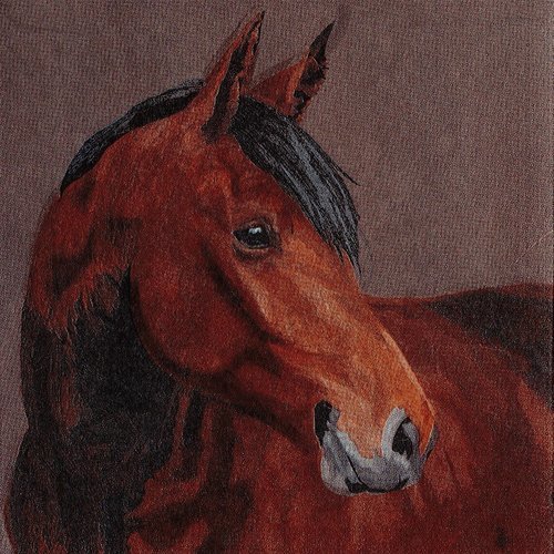 Serviette papier portrait de cheval brun