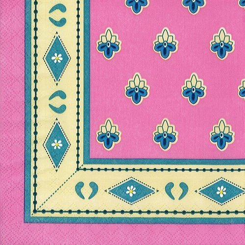 Serviette papier motif tissus de provence rose