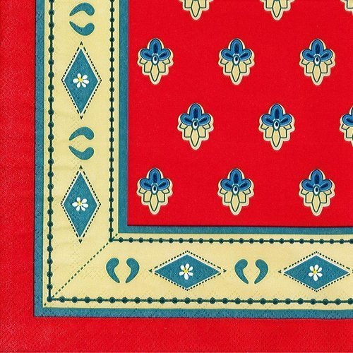 Serviette papier motif tissus de provence rouge