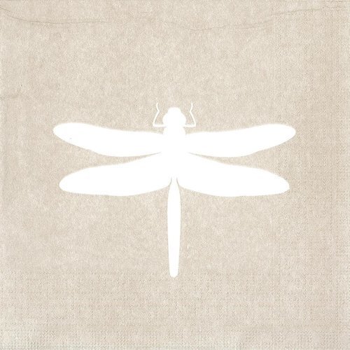 Serviette papier libellule blanche posée sur fond beige