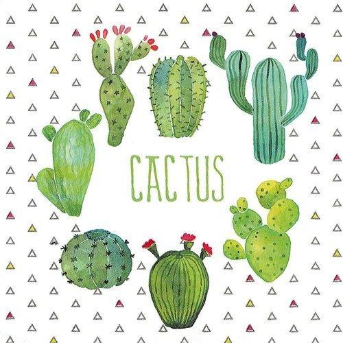 Serviette papier ronde de cactus
