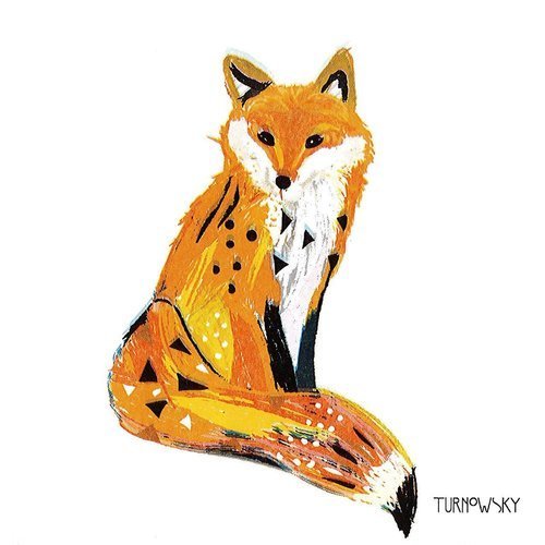 Serviette papier peinture  renard fox