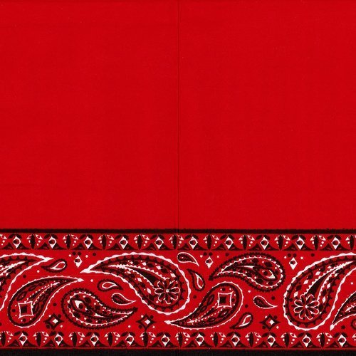 Serviette papier foulard rouge bordure pampille