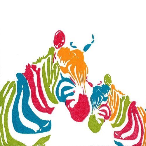 Serviette papier zebre multicolore