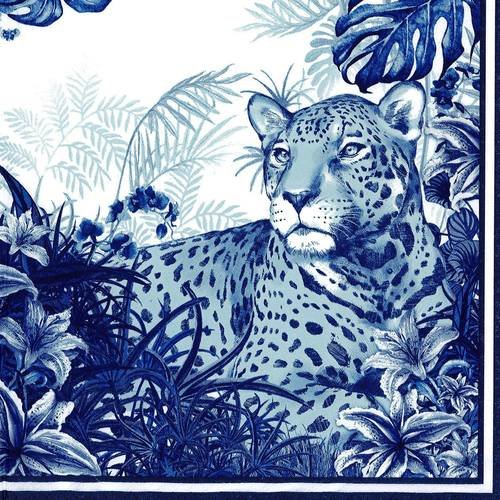 Serviette panthère léopard bleu en pose