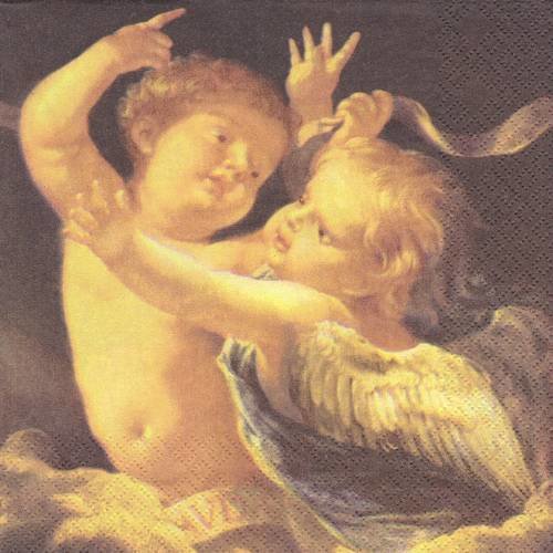 Serviette peinture ange baroque 