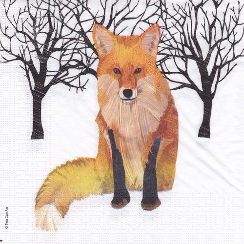 Serviette goupil le renard dans la forêt en hiver