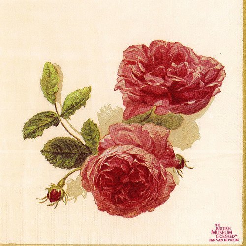 Serviette rose rouge the british museum 