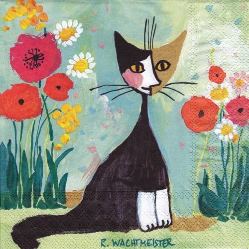 Serviette chat rosina wachtmeister my garden 