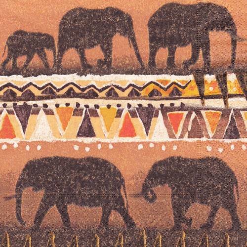 Serviette eléphant afrique frise de motif ethnique 