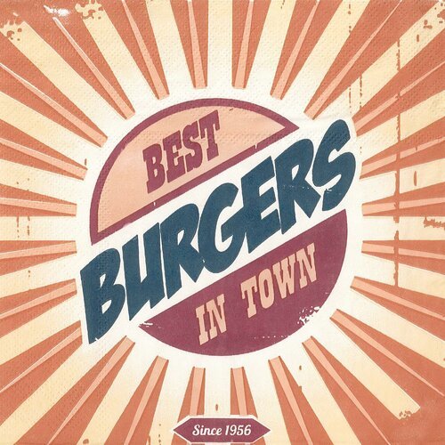 Serviette papier best burgers in town since 1956
