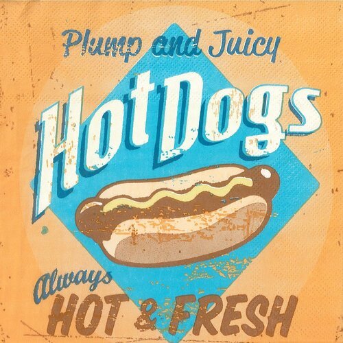 Serviette papier hot dogs always hot & fresh