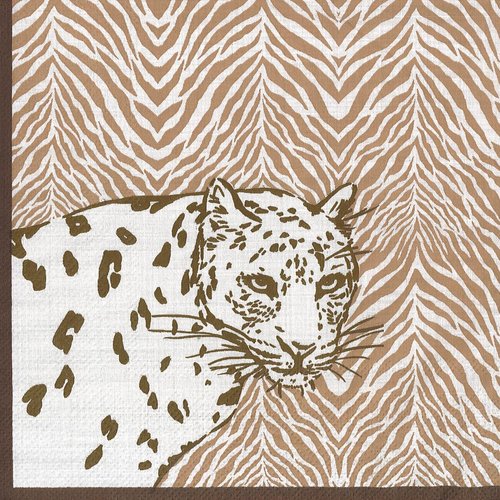 Serviette papier portrait de léopard panthère  à l'affut
