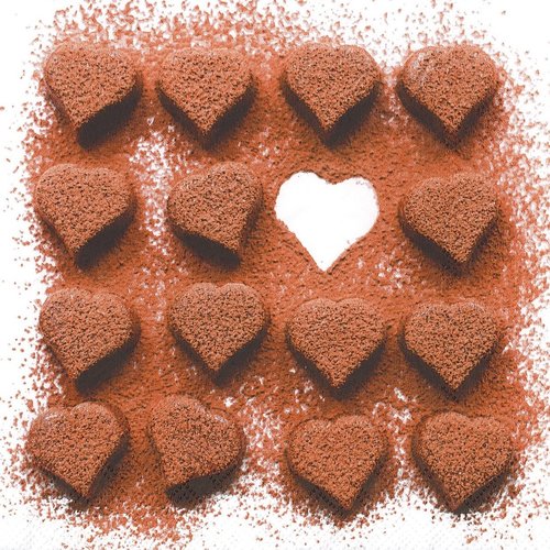 Serviette papier coeur de chocolat mon amour mon peché