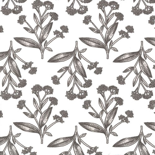 Serviette papier tapis de fleur myosotis noir et blanc