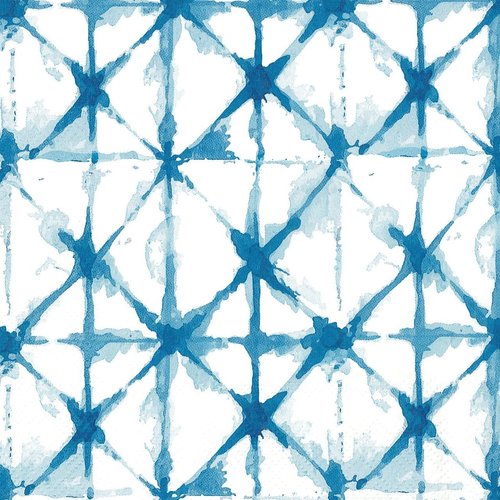 Serviette papier petit carreau bleu abstrait aquarelle
