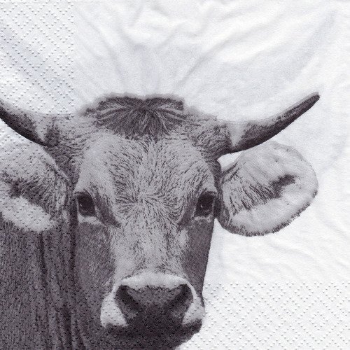 Serviette portrait de la vache margueritte noir et blanc