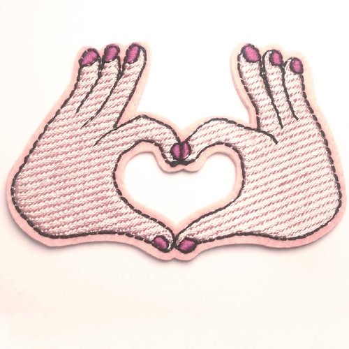 Applique tissu thermocollant : main 8*5cm (01)