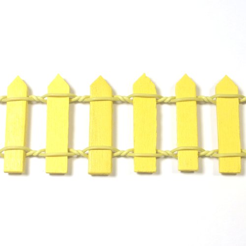 Miniature en bois : barrière jaune 11 cm*3 cm