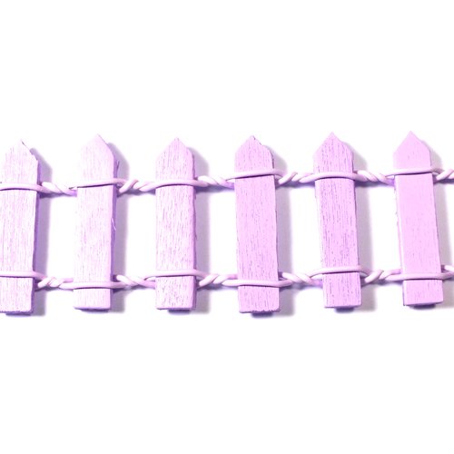 Miniature en bois : barrière mauve 11 cm*3 cm