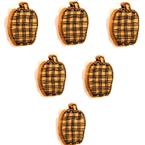 Lot 6 boutons acryliques : pomme crème/noir 21*14mm