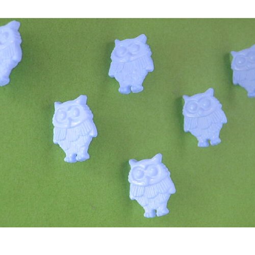 Lot 6 boutons acryliques : mouton bleu 16mm