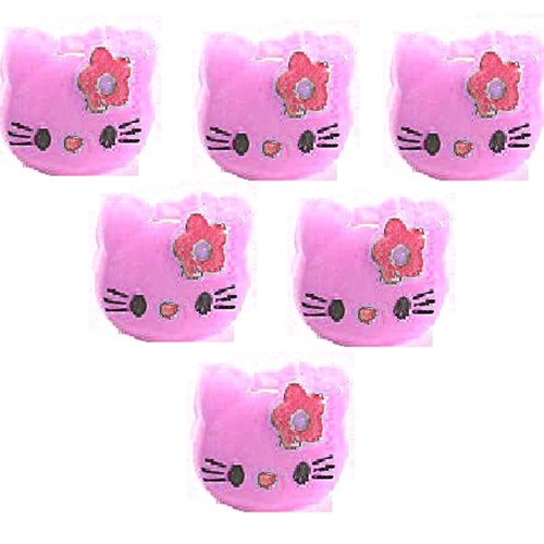 Lot 6 boutons acryliques : tête de chat mauve 13*12mm
