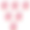 Lot 6 boutons acryliques  : coccinelle rose clair 13*12mm