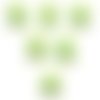 Lot 6 boutons acryliques : coccinelle vert/noire 14*13mm