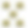Lot 5 appliques tissus  : coeur avec rose couleur jaune 40*40mm