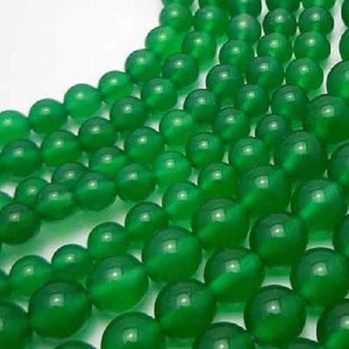 Agate verte veritable : 20 rondes 8mm