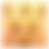 Lot 6 boutons bois : rond thème musique motif guitare 15mm (07)