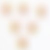 Lot 6 boutons bois : rond motif fantaisie 15mm (17)