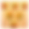 Lot 6 boutons bois : rond thème fruit motif orange 15mm