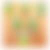 Lot 6 boutons bois : grenouille multicolore 22*16mm (01)