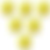 Lot 6 boutons acryliques : coccinelle jaune clair 13*12mm