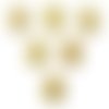 Lot 6 boutons bois : rond naturel/noir 18mm