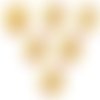 Lot 6 boutons bois : rond motif chat 15mm (17)