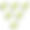 Lot  6 appliques tissus  : rose jaune pale 20mm