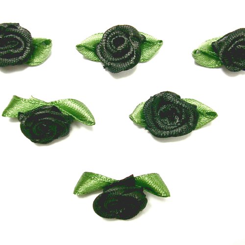 Lot  6 appliques tissus  : rose marine 15mm