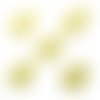 Lot 6 appliques tissus  : scottie vichy jaune/blanc 2.5*2cm