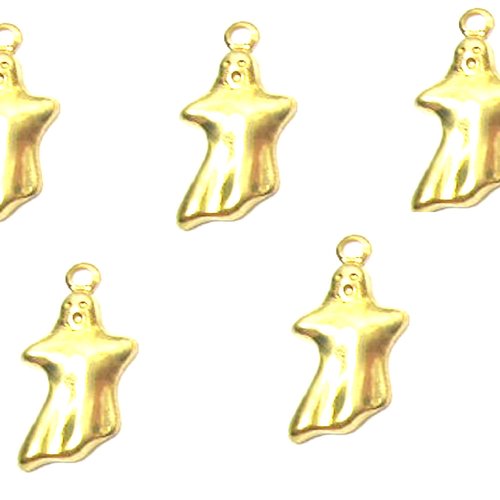 Lot 5 charms/breloques  plaqué doré : fantôme 16*9mm