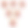 Lot 6 boutons bois : rond motif fantaisie 15mm (06)