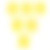 Lot 6 boutons bois : etoile jaune 15mm