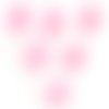 Lot 6 boutons acryliques : coeur rose clair à facettes 14*14mm